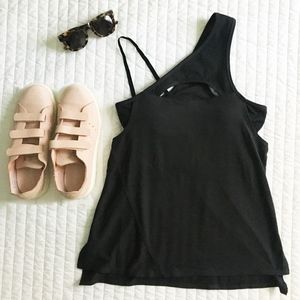 LUKKA LUX ASYMMETRICAL TANK TOP WITH BUILT-IN BRA